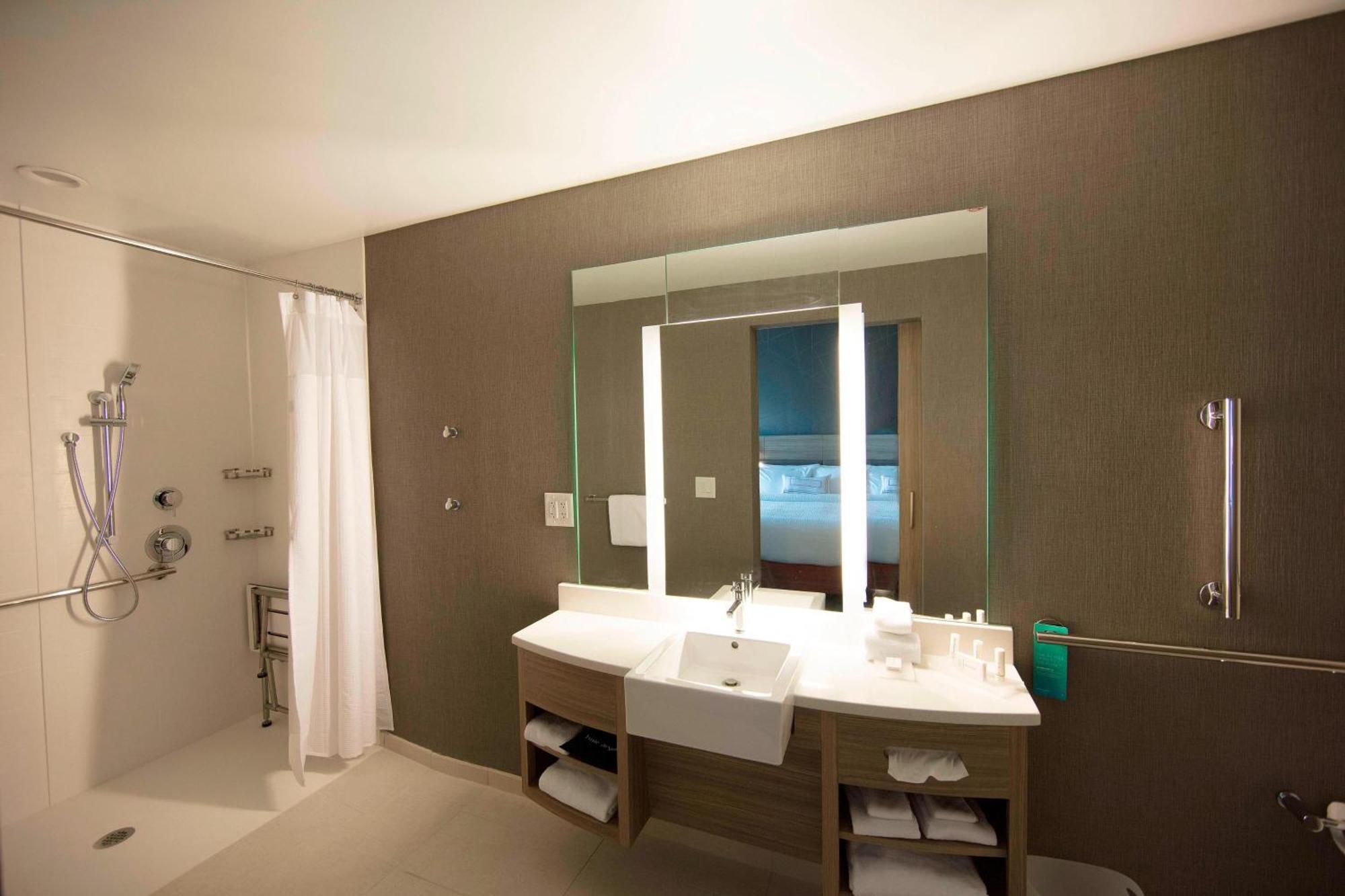 One-Bedroom King Suite with Roll-In Shower and Trundle Sofa - Mobility Access/Hearing Accessible