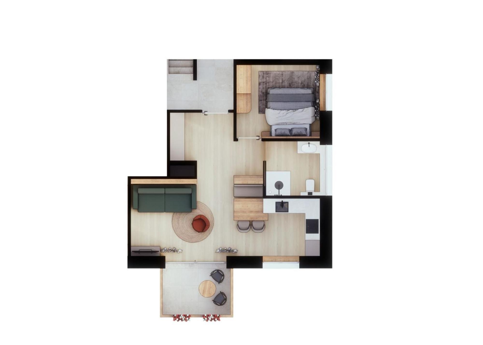 One-Bedroom Apartment Lake View