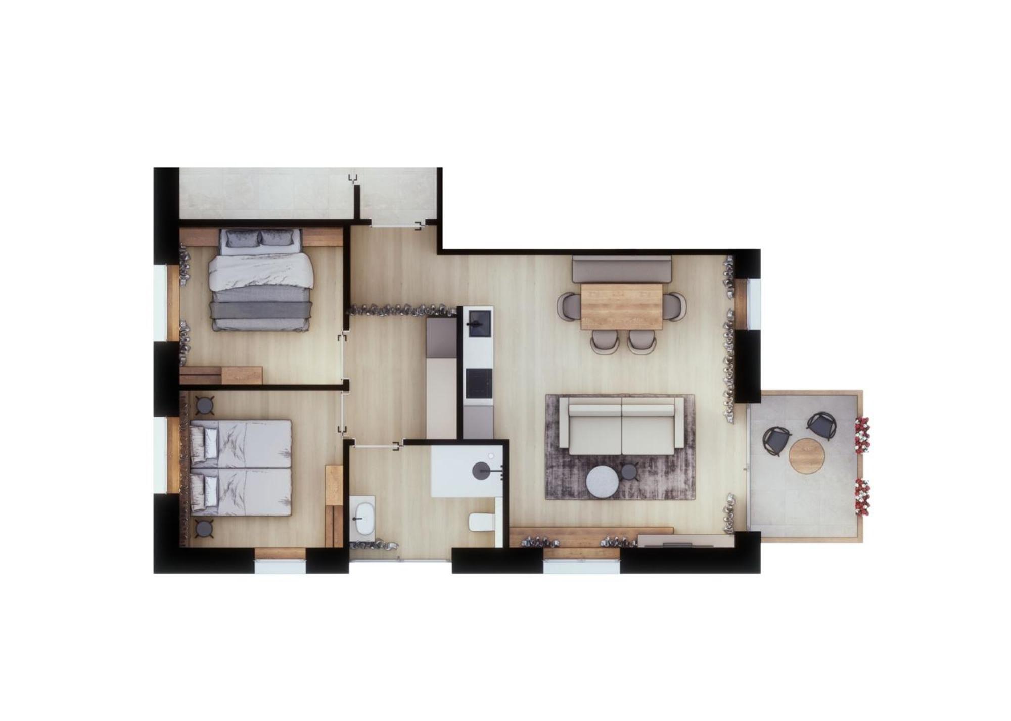 Two-Bedroom Apartment Lake View