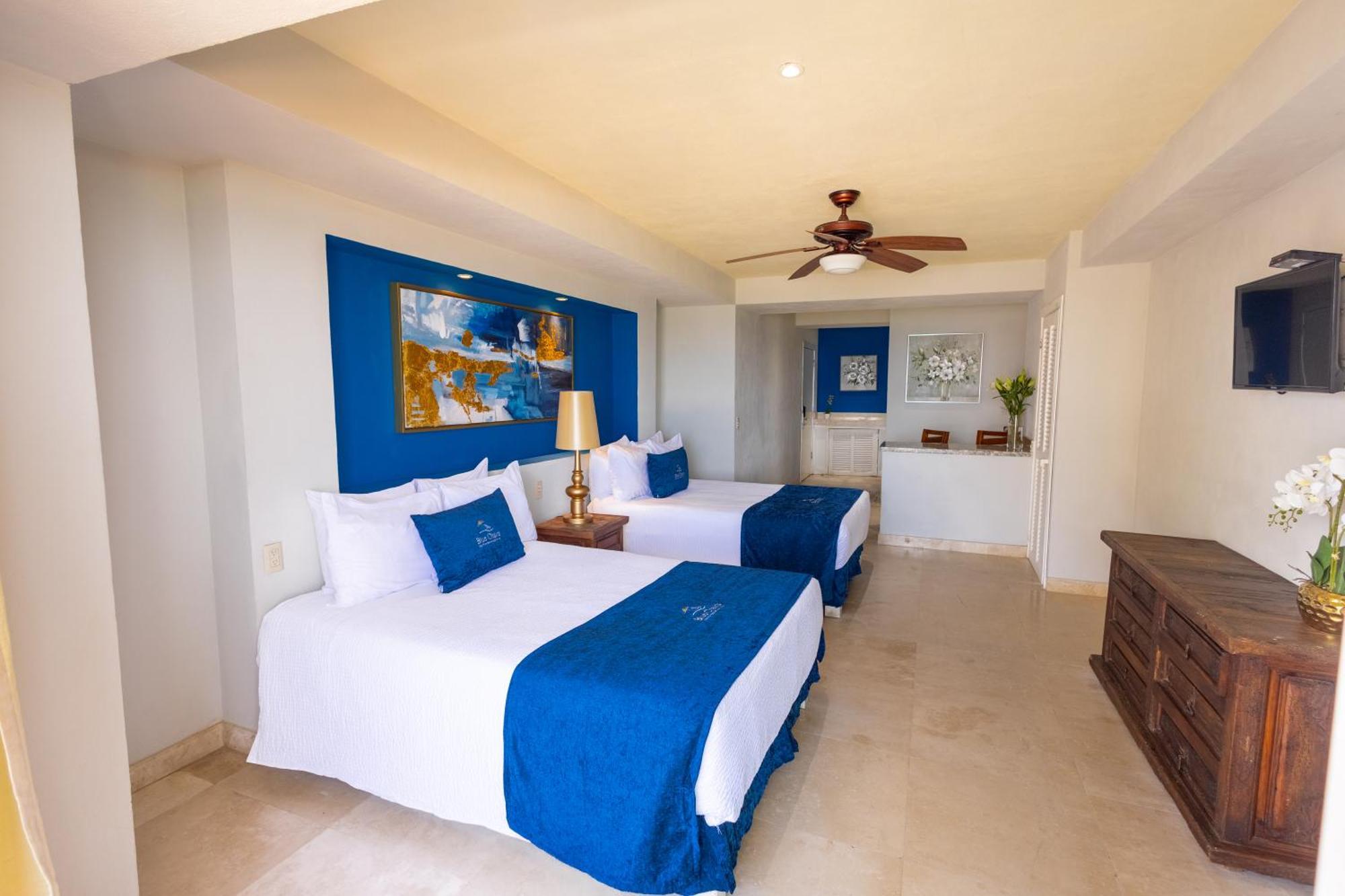 Blue Serene Standard 2 Queen Beds